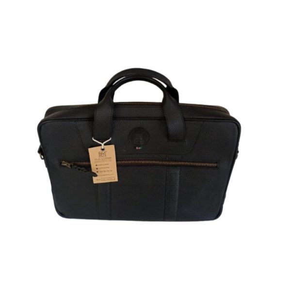 Mubi leather laptop shoulder bag